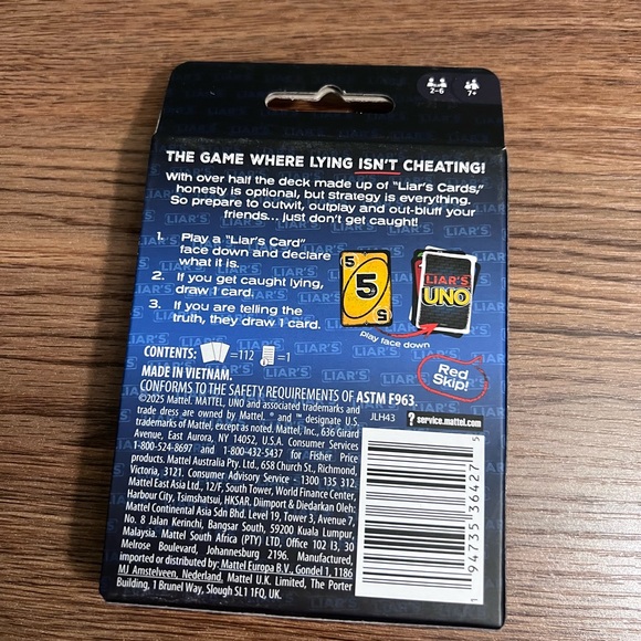 Liar’s UNO Trust No One Card Game Mattel Complete - Picture 2 of 3
